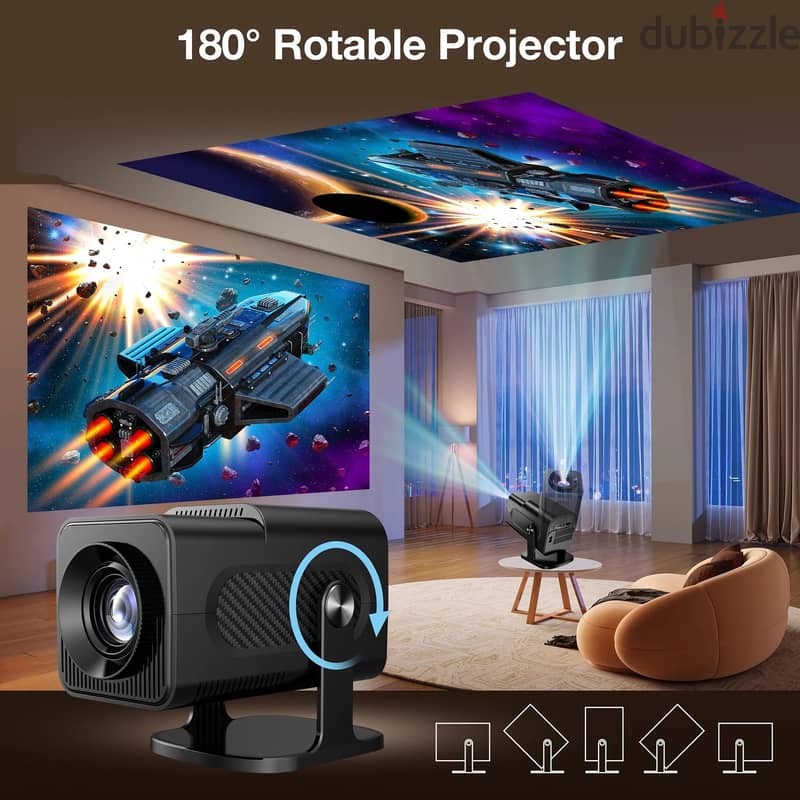 4K Gaming Smart Android Wi-Fi Projector With 2 Joystick 150"Big Screen 2