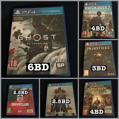 excellent condition ps4 games