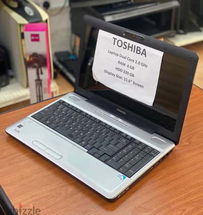 Toshiba Laptop 15.6"Display 4GB RAM 320GB HDD Good Working 2.0Ghz Dual