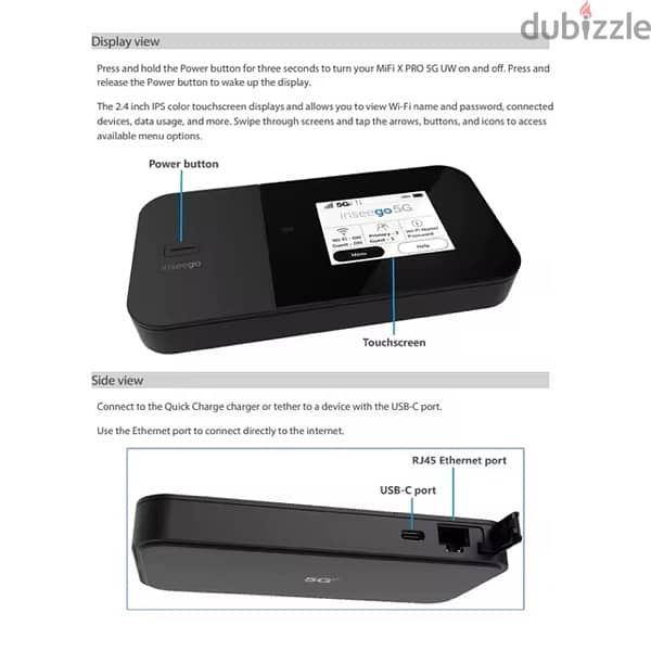 MiFi XPro 5G Touch display router High-Speed Portable 4