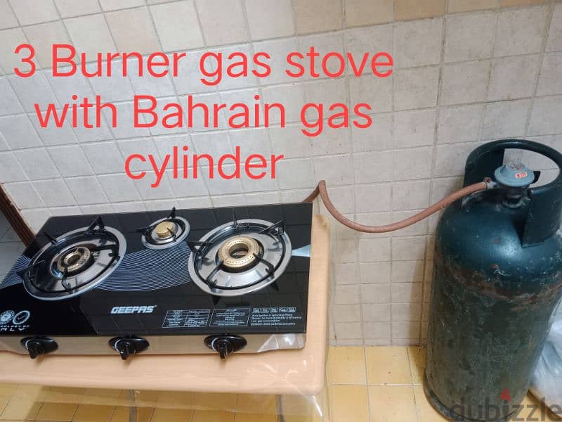 3 Burner gas stove with Bahrain gas cylinder 0