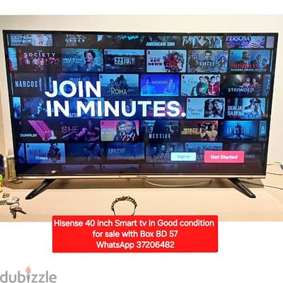 Hisense 40 inch Smart tv with Box and other items for sale