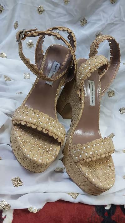 Tabitha Simmons Cork wedges. Size 39.28BD