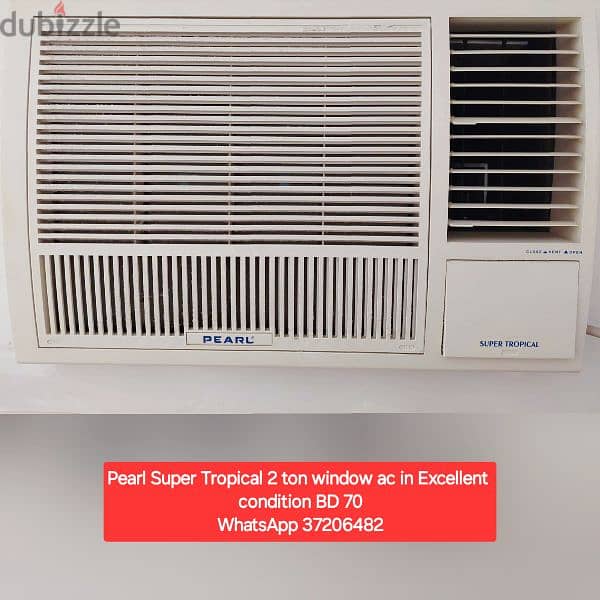 Pearl 1.5 ton window ac and other items for sale with Delivery 16