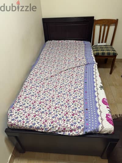 Single Bed with Mattress & Wardrobe for Sale - Great Condition!