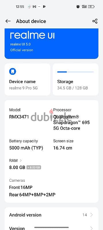 exchange possible Realme 9 pro 5g ram 8+8/128 gb 2