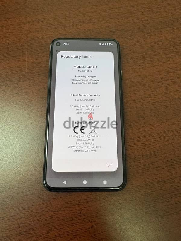 Google Pixel 5 8gb 128gb OLED display 3