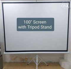 New Boxpack Projector Screen 84",100",150"Tripod Stand/Wal Mount Elect 0