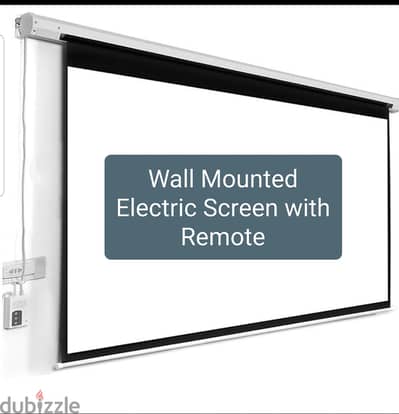 New Box Packed 120" Wall Mounted Projector Screen With 2 Remotes 53 BD