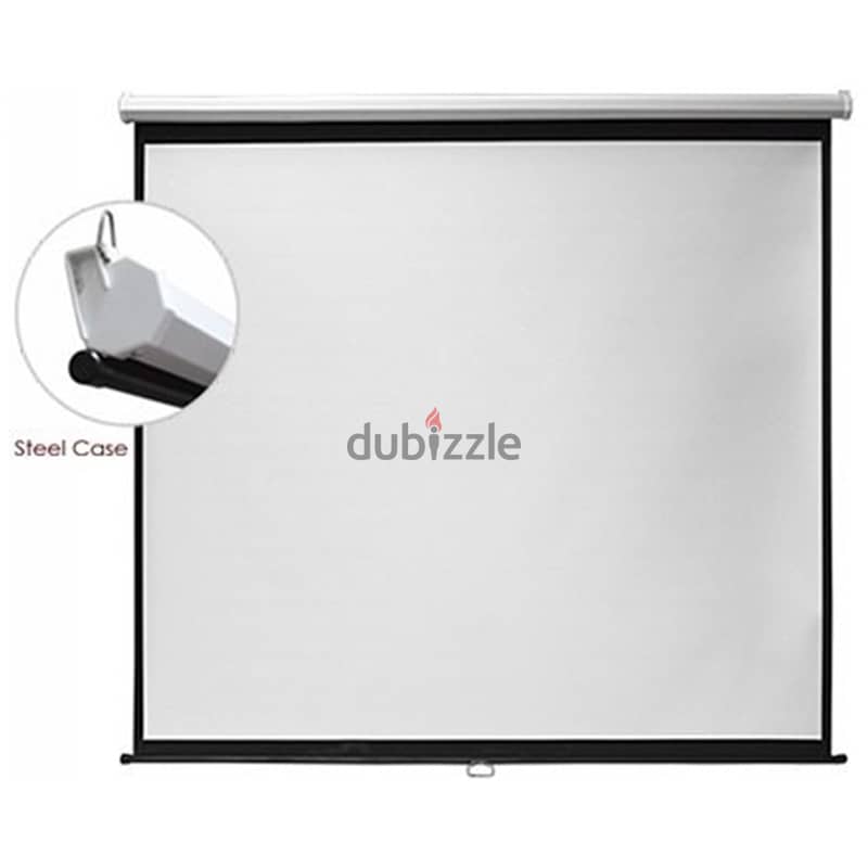 New Box Packed 120" Wall Mounted Projector Screen With 2 Remotes 53 BD 1