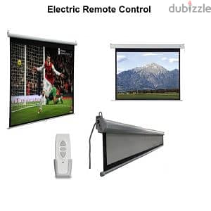 New Box Packed 120" Wall Mounted Projector Screen With 2 Remotes 53 BD 4