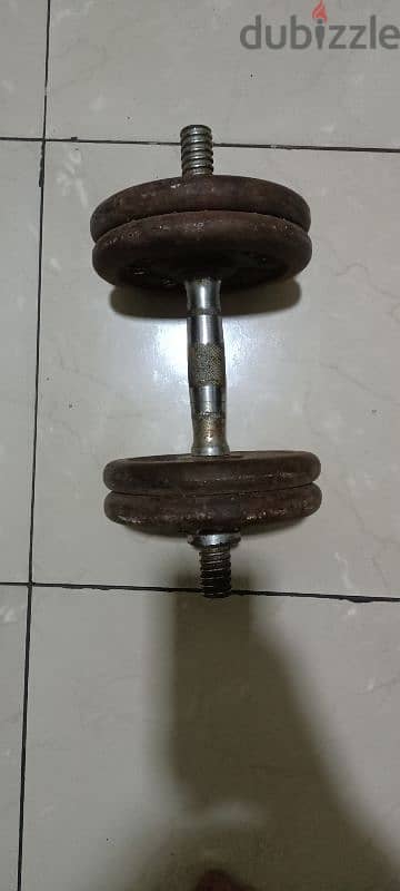 GYM Damble for exercise. . . . 4 ring 10kg. . . 1