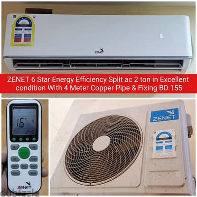 Zenet 2 ton split ac and acss for sale in Good condition with fixing