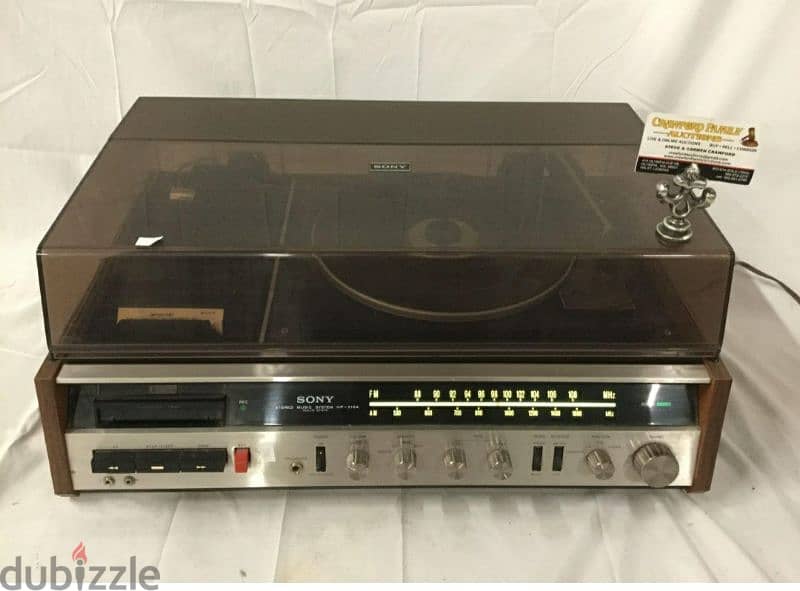 VINTAGA SONY STEREO MUSIC SYSTEM PHONOGRAPH CASSETTE&STEREO 2