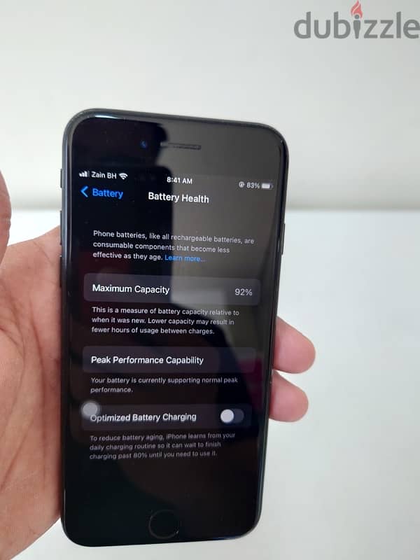 I phone 7 32 GB battery 92 percent 3