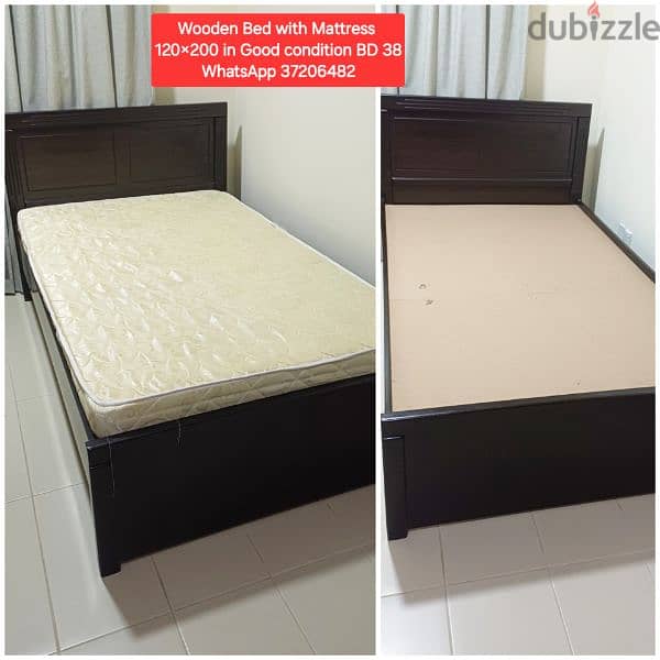 King size MDF Bed with Mattress and other items for sale 5