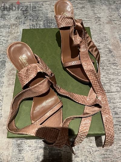 Authentic Gucci Python Bamboo sandals