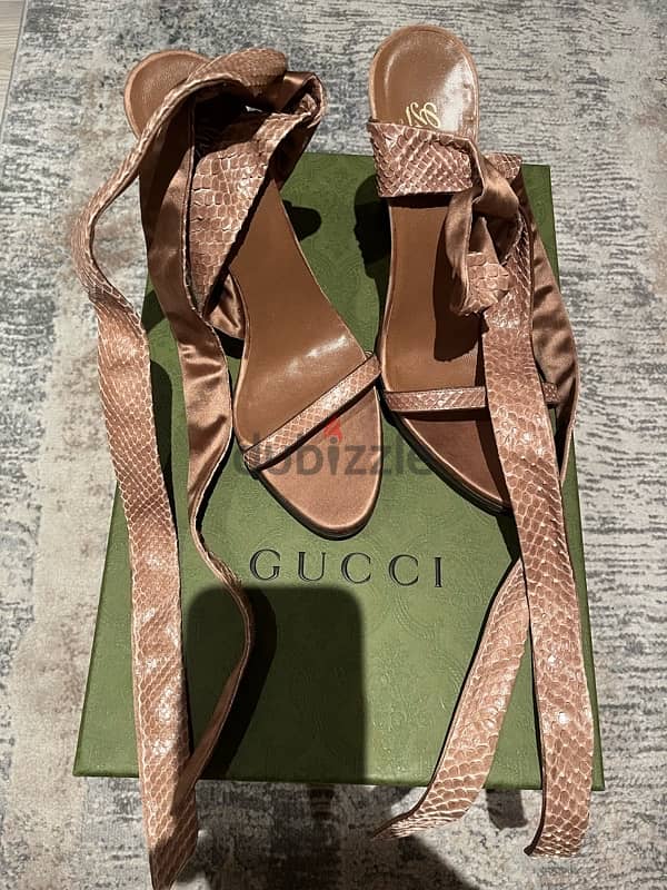 Authentic Gucci Python Bamboo sandals 4