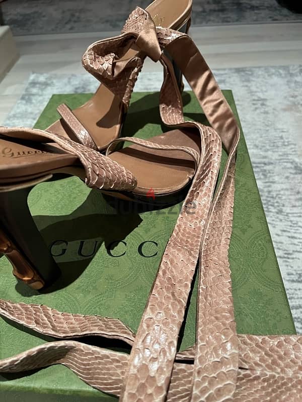 Authentic Gucci Python Bamboo sandals 5