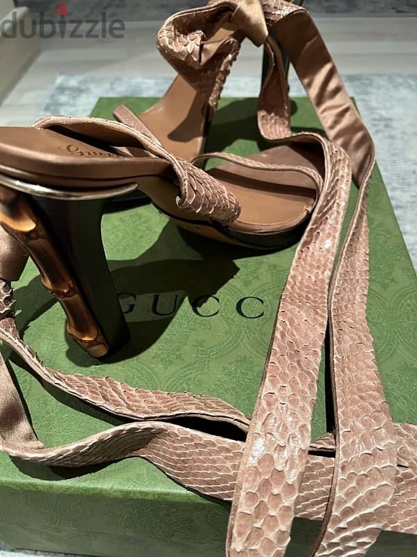 Authentic Gucci Python Bamboo sandals 6