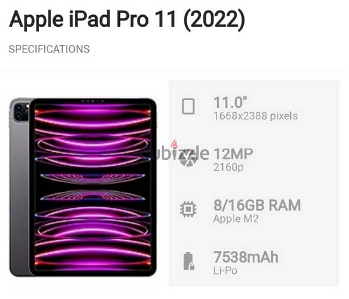 iPad Pro M2 11.9inch 5G 256GB 2