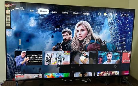 55” inch android smart tv 4k UHD slim frameless brand new pox paking