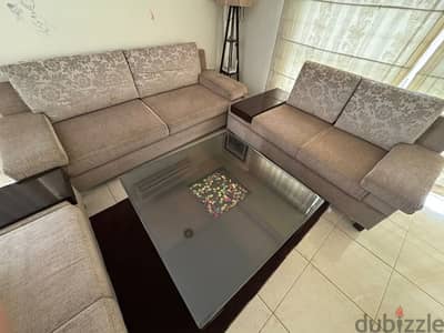 7 seater sofa with center table (2 set of covers)