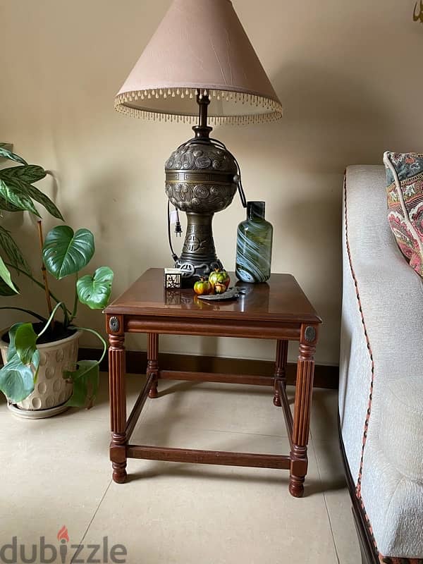 hard wood coffee table with side table 3