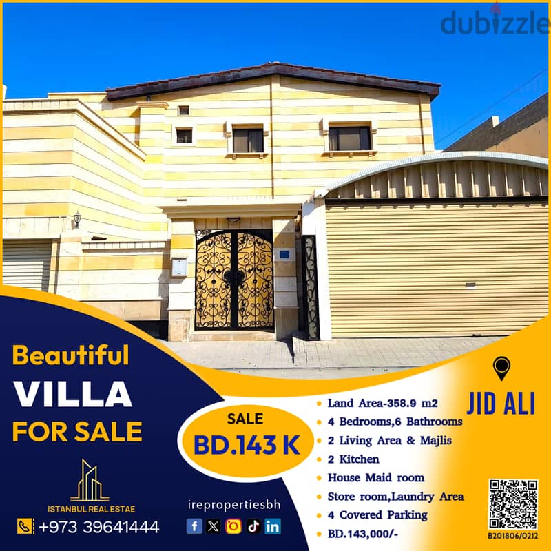 Beautiful Luxury Villa for SALE in Jid Ali, near Tubli  BD. 143,000/- 0