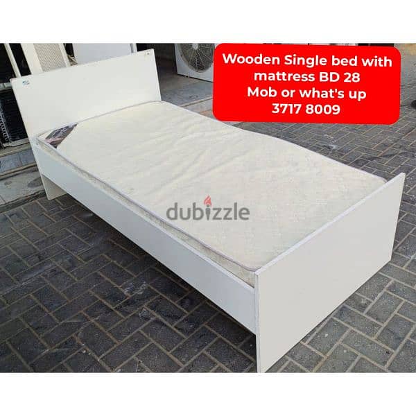 King size bed with mattress and other household items for sale 16