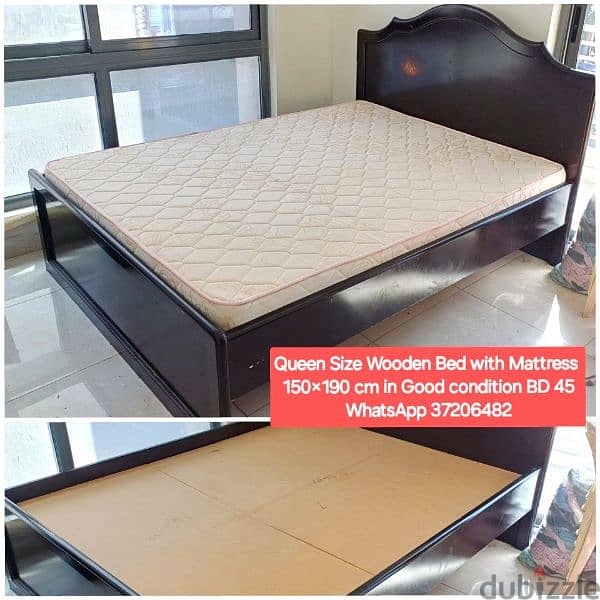 Bed with mattress and other items for salee with Deliveryy 10