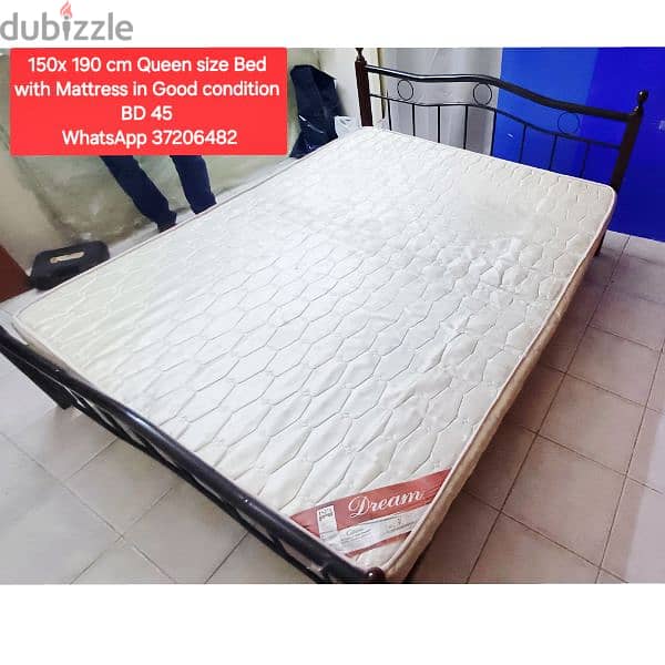 Bed with mattress and other items for salee with Deliveryy 14