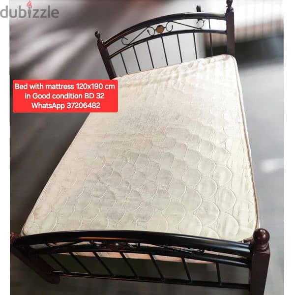 Bed with mattress and other items for salee with Deliveryy 15