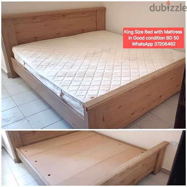 Bed with mattress and other items for salee with Deliveryy 17