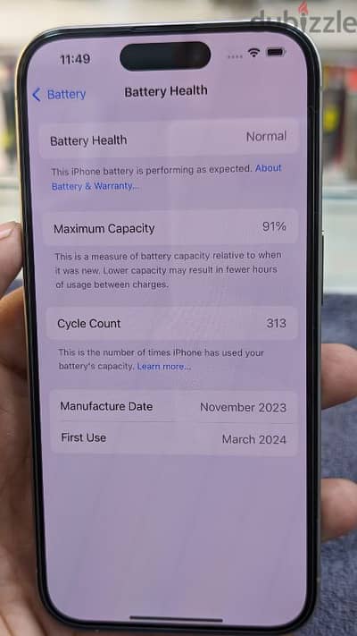 Iphone 15 Pro 128 Gb 91% Health batterry