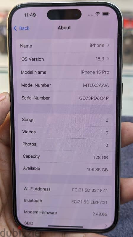 Iphone 15 Pro 128 Gb 91% Health batterry 1