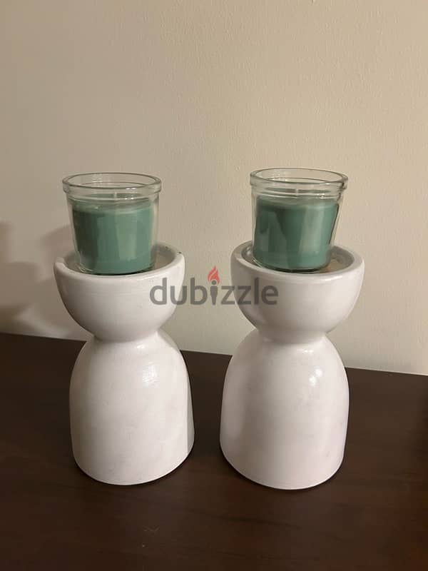 heavy ceramic candle holders 1