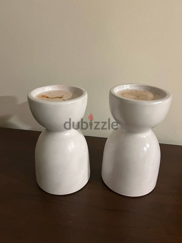 heavy ceramic candle holders 2