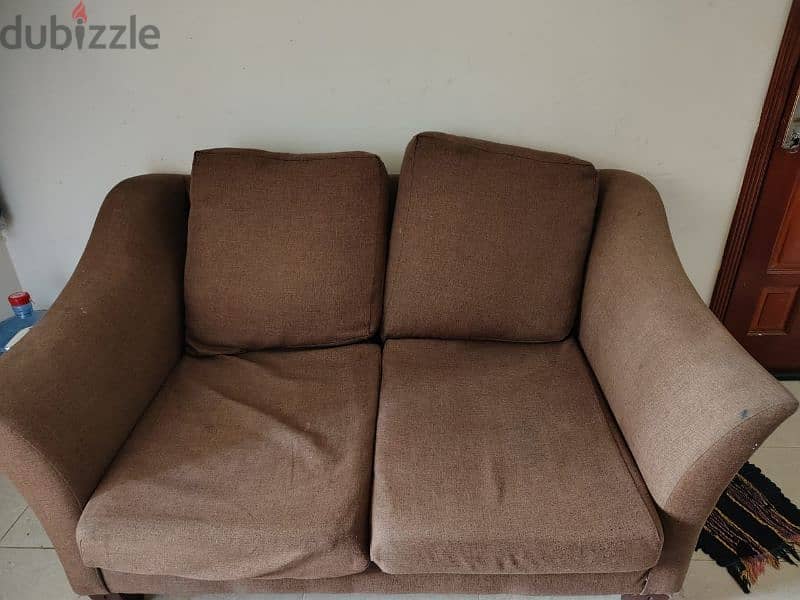 Used Brown Two-Seater Sofa for Sale 0