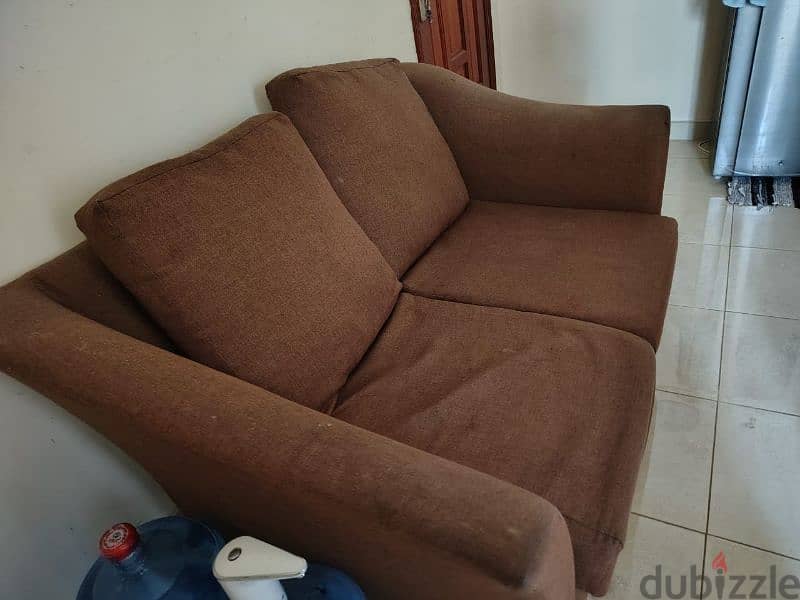 Used Brown Two-Seater Sofa for Sale 1