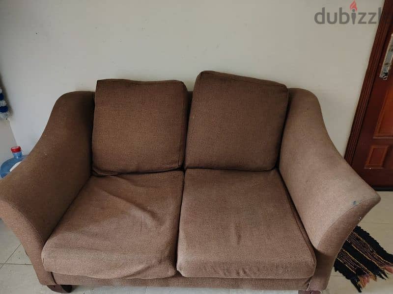 Used Brown Two-Seater Sofa for Sale 2