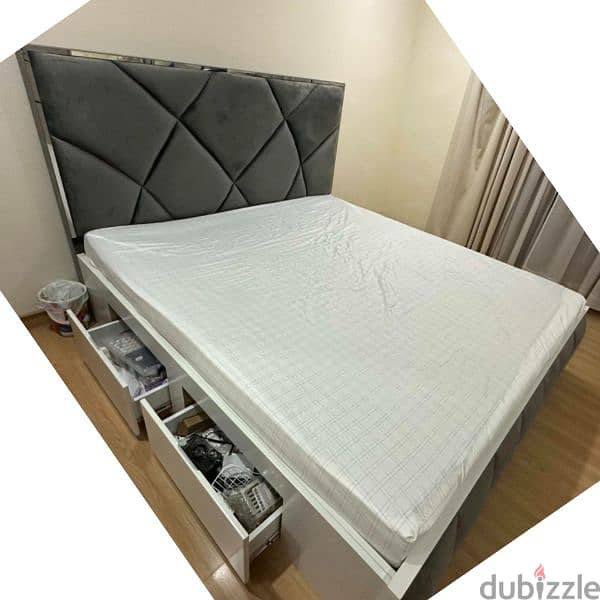 King size bed with mattress and other items for sale 1