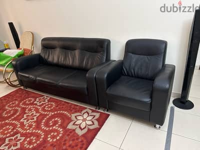 Leather Sofa for Sale BLACK