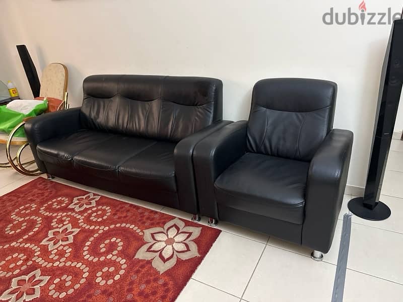 Leather Sofa for Sale BLACK 0