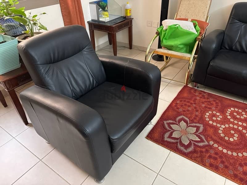 Leather Sofa for Sale BLACK 1