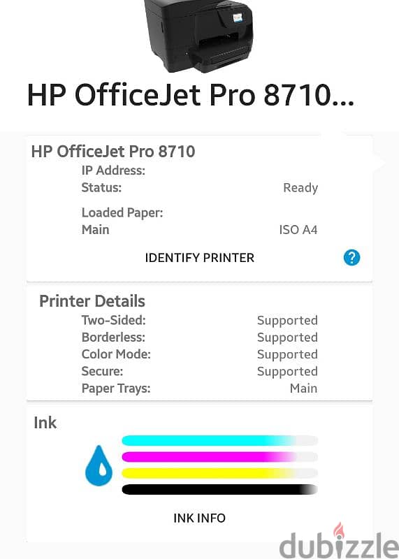 HP office jet pro 8710 AIO Colour printer with ink cartridge 953xL 7