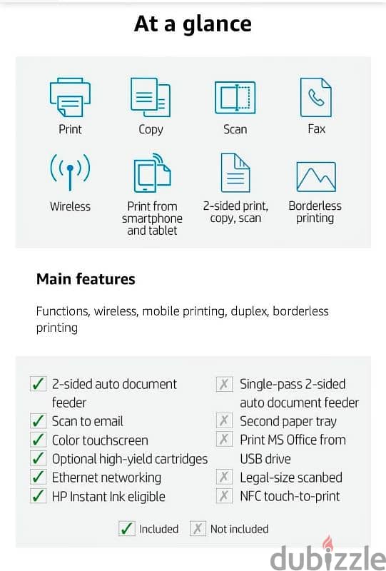 HP office jet pro 8710 AIO Colour printer with ink cartridge 953xL 9