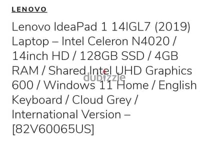 LENOVO IDEA PAD 1 NEW