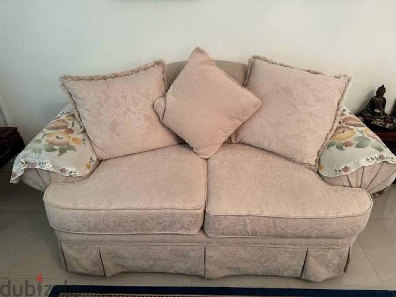 fawn colour 7 seater sofa 0