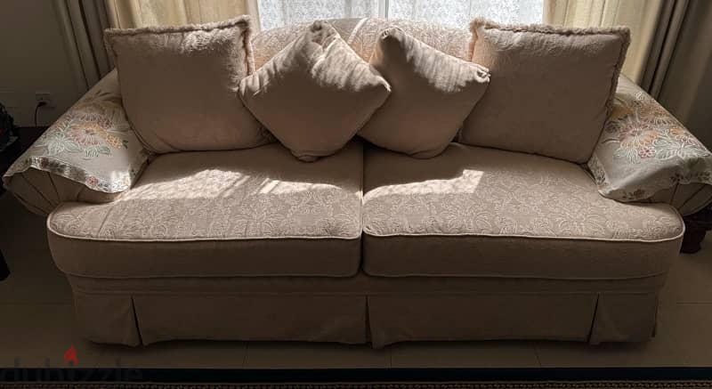 fawn colour 7 seater sofa 2